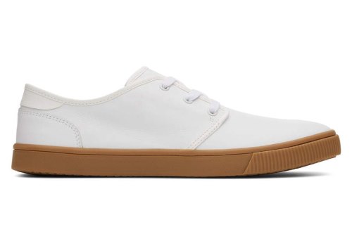 Toms White Leather Carlo Sneaker Men's Sneakers | UAE680-095