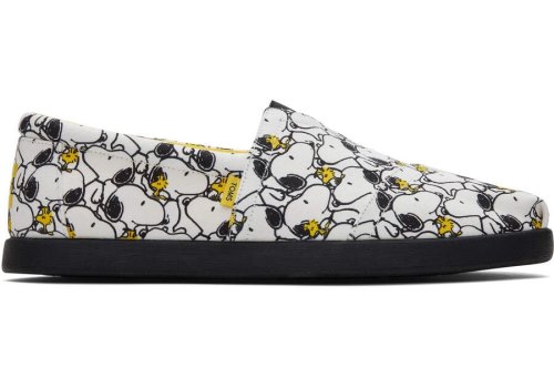 Toms White Peanuts Print X Peanuts® Alp Fwd Men's Alpargatas | UAE049-198