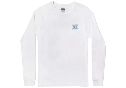 Toms White Logo Long Sleeve Tee Women's T Shirts | UAE842-540