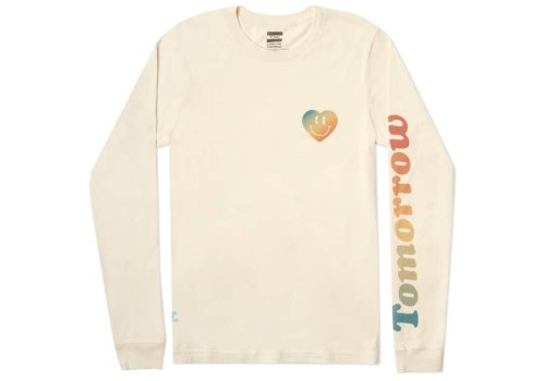Toms White TOMORROW Logo Long Sleeve Men's T Shirts | UAE936-422