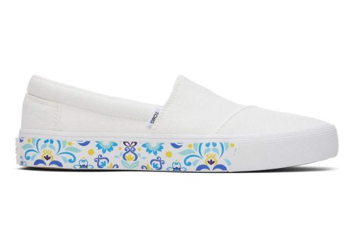Toms White Washed Canvas Fenix Women's Sneakers | UAE296-448