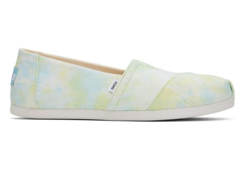 Toms Yellow Lime Tie Dye Twill Alpargata Tie-Dye Women's Alpargatas | UAE142-754